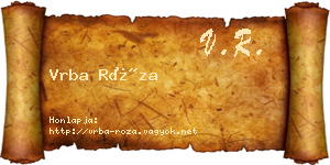 Vrba Róza névjegykártya